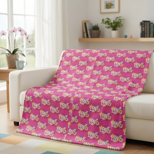 KÄRLEK Fleece Blanket (Skapare uppladdad)