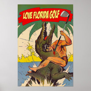 Kärlek Florida Golf Poster
