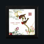 ©Kärlek Flourishing Birds & Flowers Chinese Bröllo Minnesask<br><div class="desc">Gåsboxen för asiatisk/kinesisk Dubbla Blommigt Personlig Bröllop.</div>