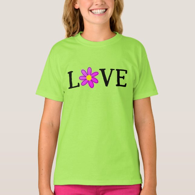 KÄRLEK Flower Girl's T-Shirt (Framsida)