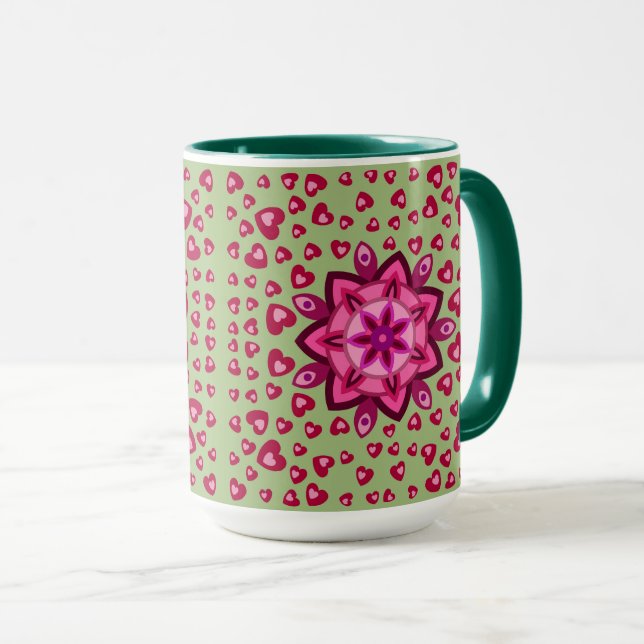 KÄRLEK FLOWER HEART BIRTHDAY VALENTINE MUGG (Framsida höger)