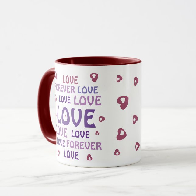 KÄRLEK FLOWER HEART BIRTHDAY VALENTINE MUGG (Framsida vänster)