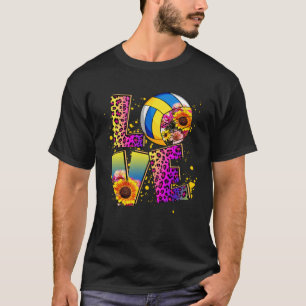 Kärlek Flowers Blommigt Volleyball Boll Matching P T Shirt