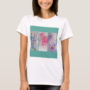 Kärlek Flowers Blommigt Watercolor Turcos T Shirt