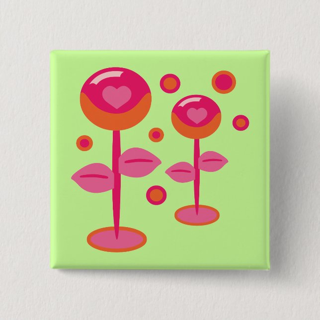 Kärlek Flowers Knapp (Framsida)