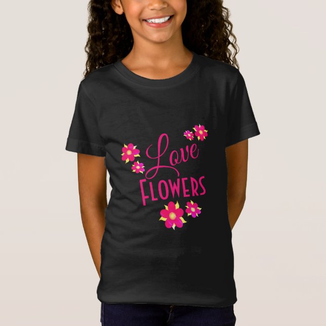 Kärlek Flowers T Shirt (Framsida)