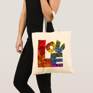 Kärlek Flowers Tote Bag Tygkasse
