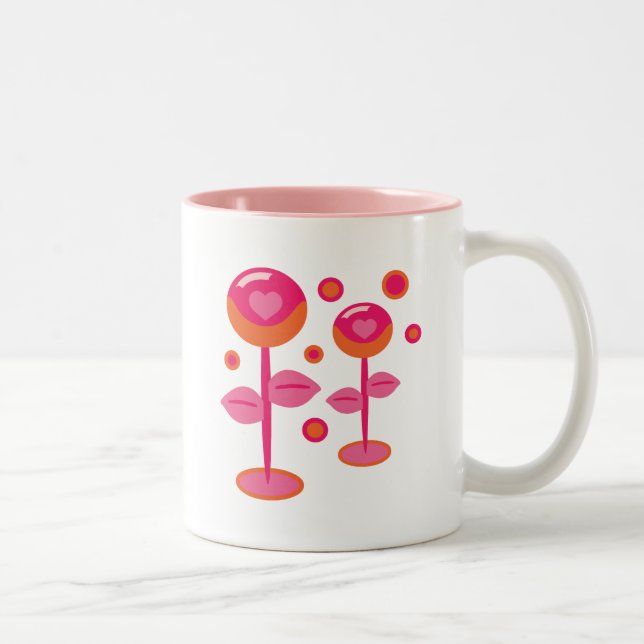 Kärlek Flowers Två-Tonad Mugg (Höger)