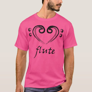 Kärlek Flute Heart Flute Hand plockade Kärlek för T Shirt