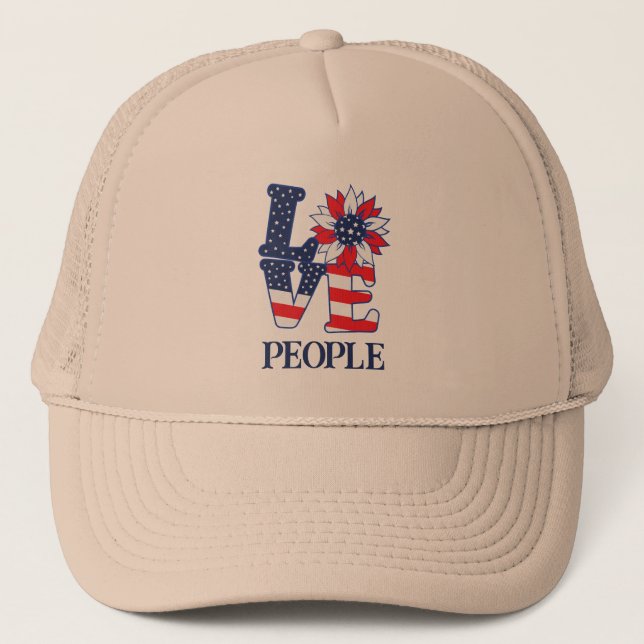 Kärlek Folk Trucker Hatt Keps (Framsida)