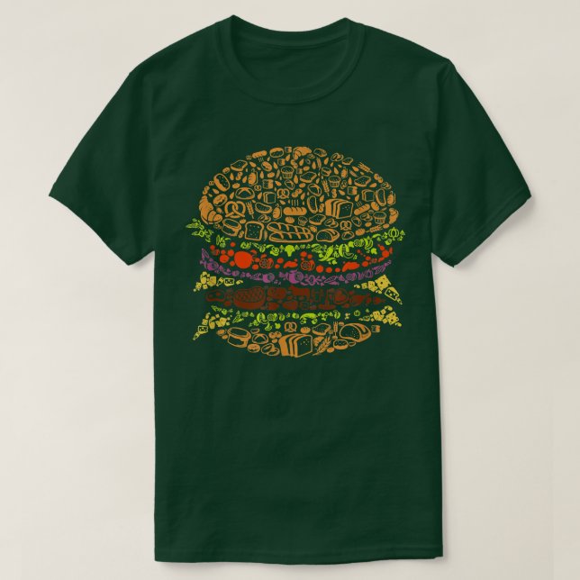 Kärlek Food Cooking Funny Hamburger T Shirt (Design framsida)