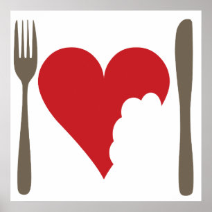 Kärlek food Kärlek hjärta Poster