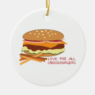 Kärlek för alla Cheeseburgers Julgransprydnad Keramik