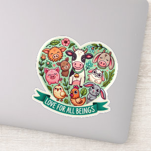 Kärlek för alla varelser - Vegansk design Klistermärken