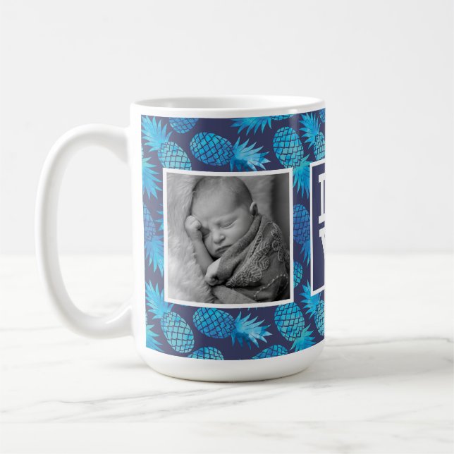 KÄRLEK för ananas | för blåttTiefärg med foto Kaffemugg (Vänster)