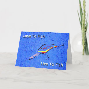 Kärlek för att fiska levande till fiskfödelsedag kort