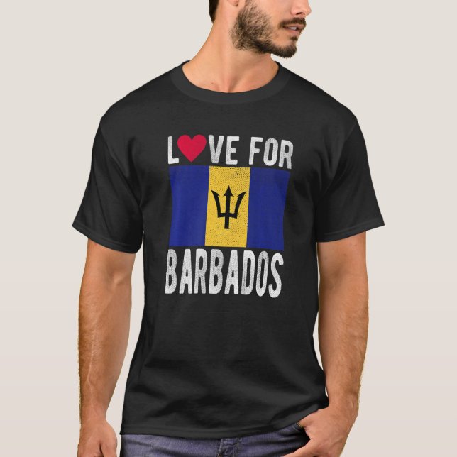 Kärlek för Barbados Premium T Shirt (Framsida)