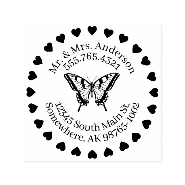 Kärlek for Butterflies Personal Contact Självfärgande Stämpel (Design)