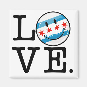 Kärlek för Chicago som ler flagga Magnet