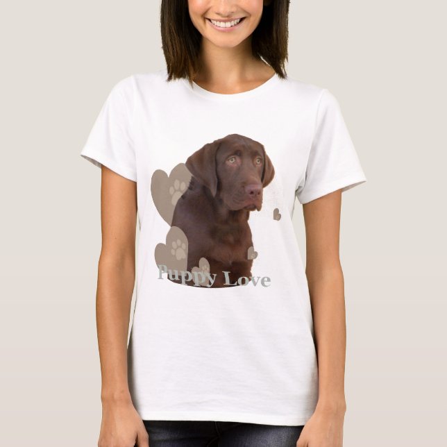 Kärlek för chokladlabbvalp tee shirt (Framsida)
