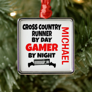 Kärlek för cross country Springer spelar videospel Julgransprydnad Metall