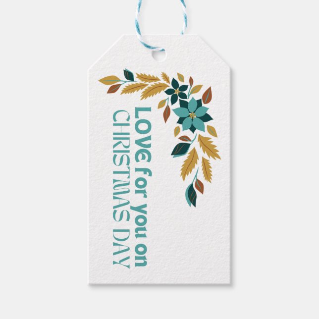 Kärlek för dig på juldag presentetikett (Framsidan)