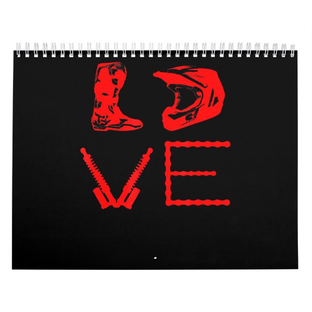 Kärlek för Dirt Bike Funny Gift för Biker Kalender (Omslag)