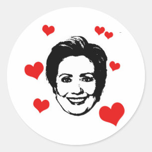 Kärlek för Hillary.png Runt Klistermärke