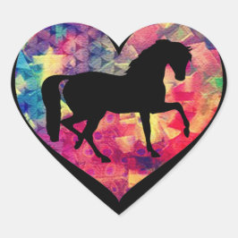 Kärlek for Horses Hjärtformat Klistermärke