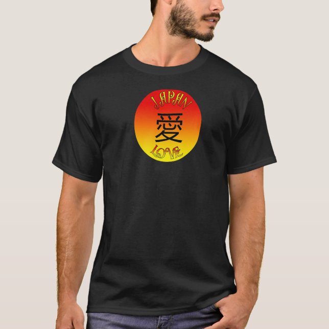 Kärlek för Japan med Kärlek skriven på traditionel T Shirt (Framsida)