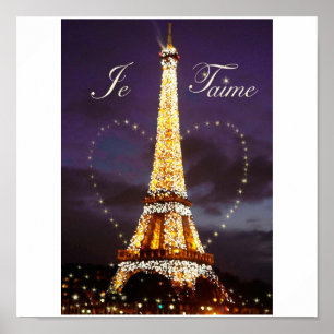 KÄRLEK för JE T'AIME FRÅN den PARIS affischen Poster