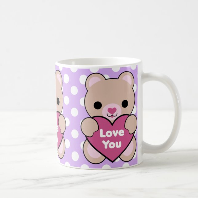 Kärlek för Kawaii björnhjärta som du rånar Kaffemugg (Höger)