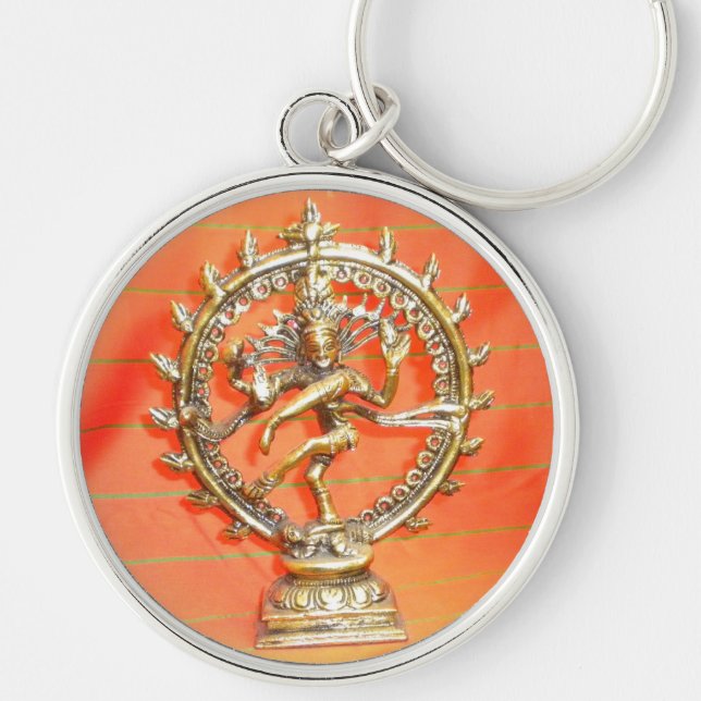 kärlek för krishna för keychainindia gud hinduisk rund silverfärgad nyckelring (Framsidan)