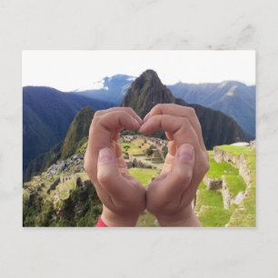 Kärlek for Machu Picchu Peru Vykort