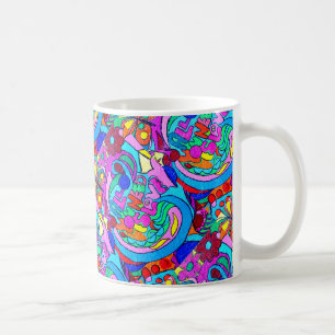 kärlek för mång--färg groovy hippiestil kaffemugg