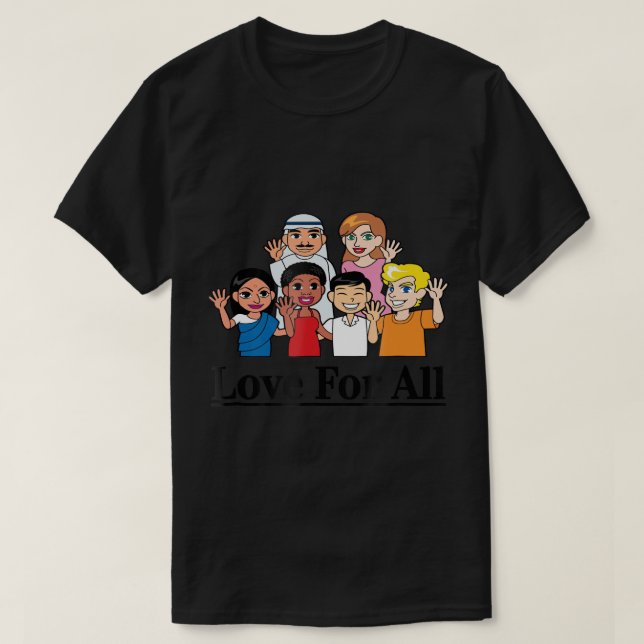 Kärlek för mångkulturella Tävling-enhetsskillnader T Shirt (Design framsida)