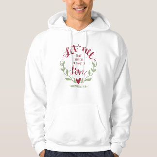 Kärlek för manlig vit och röd bassockel hoodie
