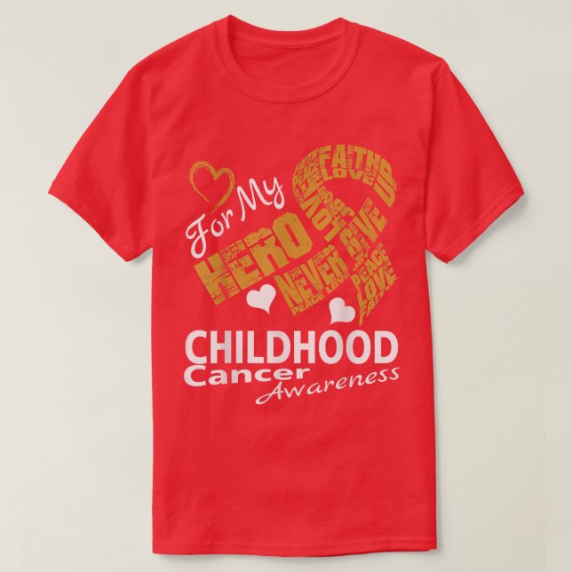 Kärlek för min Hero, "CHILDHOOD Cancer Awareness R T Shirt (Design framsida)