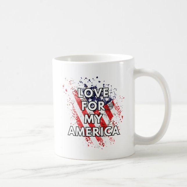 Kärlek för mitt Amerika - Patriotisk kaffe Mugg (Höger)