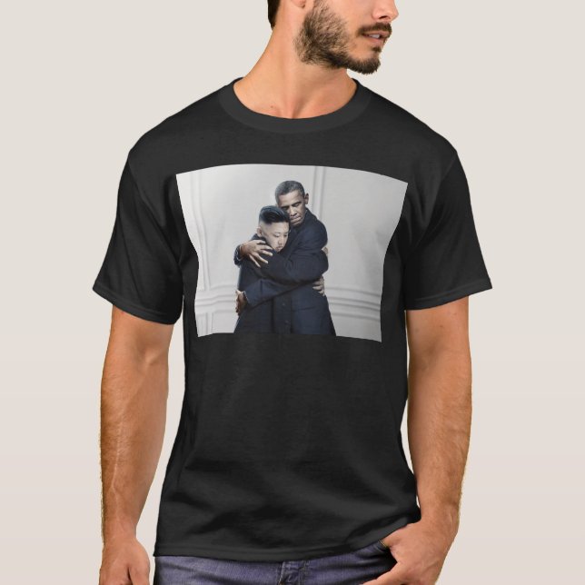 Kärlek för Obama Kim Jong Un Nordkorea Tee (Framsida)
