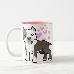 Kärlek för Pitbull/amerikanStaffordshire Terrier Två-Tonad Mugg