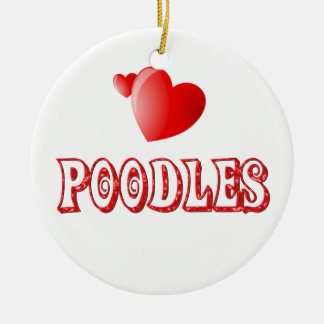 Kärlek för pudlar julgransprydnad keramik