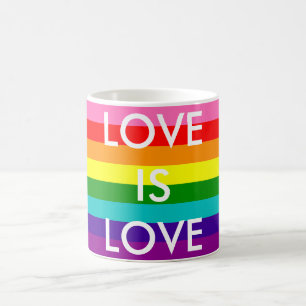 Kärlek för randar för regnbågeflaggagay pride kaffemugg