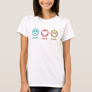 Kärlek för rundasymbolsfred tafsar T-tröja T Shirt