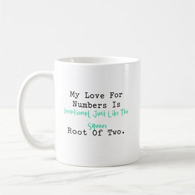 Kärlek För Tal Irrationell Som Roten Ur 2 Kaffemugg (Vänster)