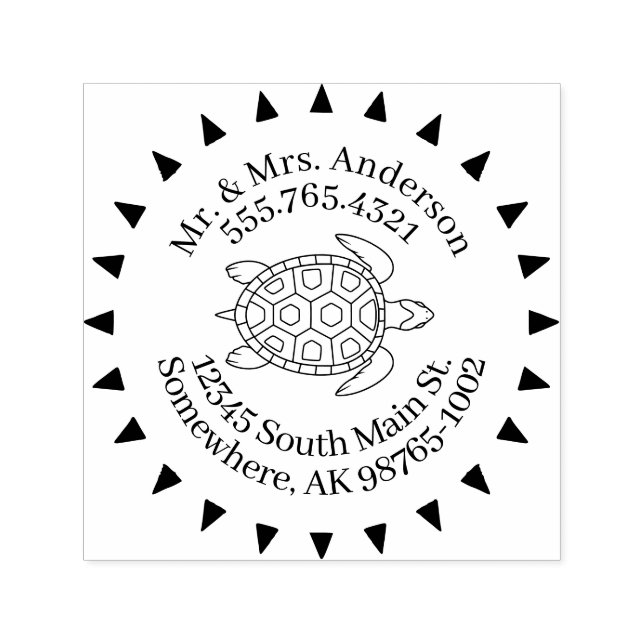 Kärlek för Turtles personliga kontaktpilar Självfärgande Stämpel (Design)