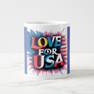 "Kärlek för USA Patriotic Mugg" Jumbo Mugg