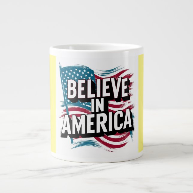 "Kärlek för USA Patriotic Mugg" Jumbo Mugg (Framsidan)