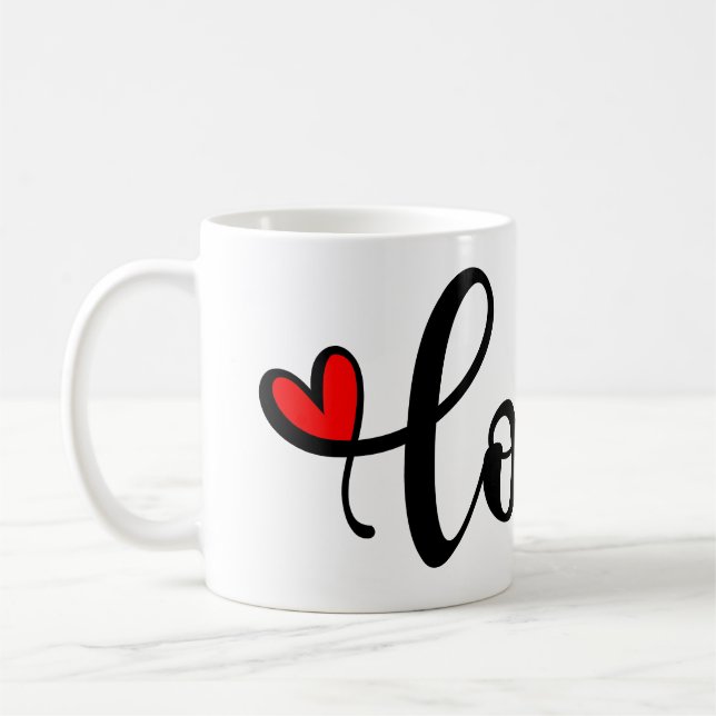KÄRLEK för Valentines day Kaffemugg (Vänster)