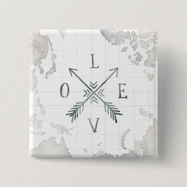 Kärlek för vattenfärgWanderlustäventyr III | Knapp (Framsida)